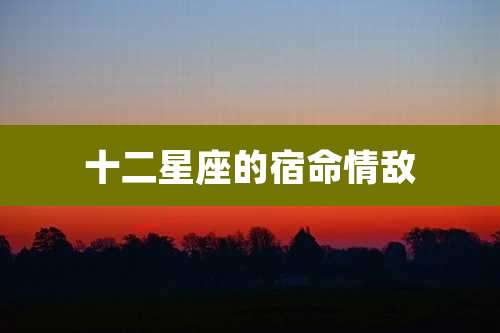 十二星座的宿命情敌