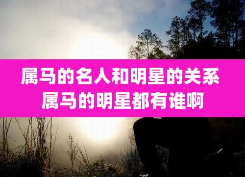 属马的名人和明星的关系 属马的明星都有谁啊