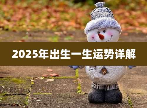 2025年出生一生运势详解