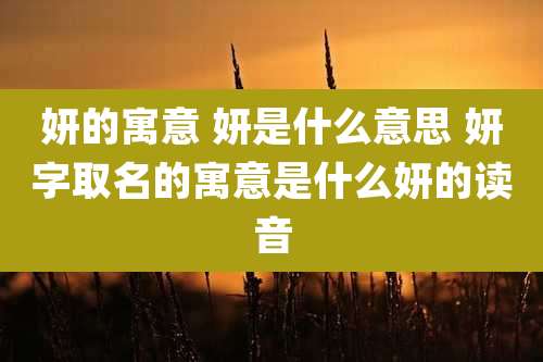 妍的寓意 妍是什么意思 妍字取名的寓意是什么妍的读音