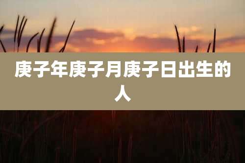 庚子年庚子月庚子日出生的人