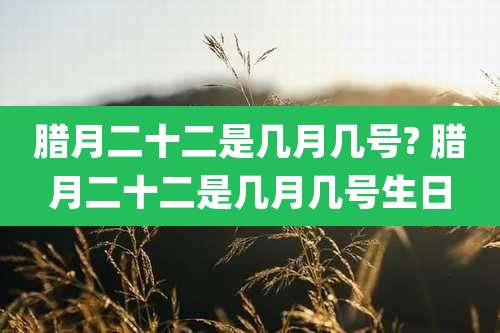 腊月二十二是几月几号? 腊月二十二是几月几号生日