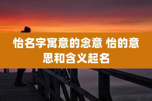 怡名字寓意的念意 怡的意思和含义起名