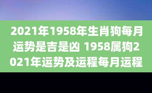 2021年1958年生肖狗每月运势是吉是凶 1958属狗2021年运势及运程每月运程
