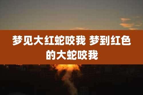 梦见大红蛇咬我 梦到红色的大蛇咬我