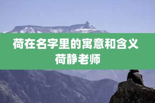 荷在名字里的寓意和含义 荷静老师