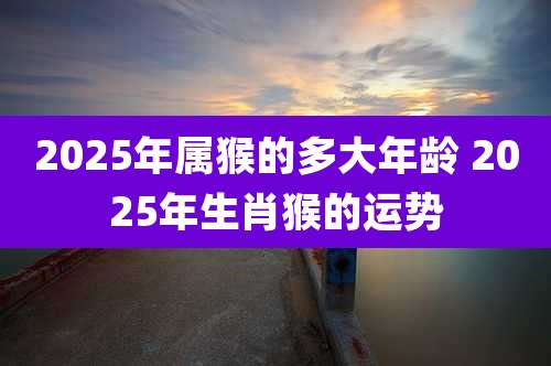 2025年属猴的多大年龄 2025年生肖猴的运势