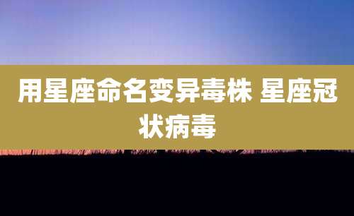 用星座命名变异毒株 星座冠状病毒