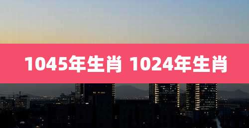 1045年生肖 1024年生肖