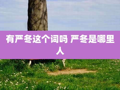 有严冬这个词吗 严冬是哪里人