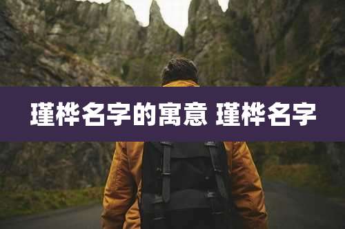 瑾桦名字的寓意 瑾桦名字