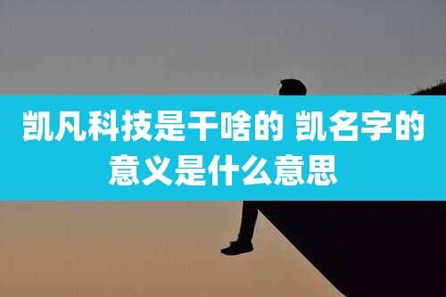 凯凡科技是干啥的 凯名字的意义是什么意思