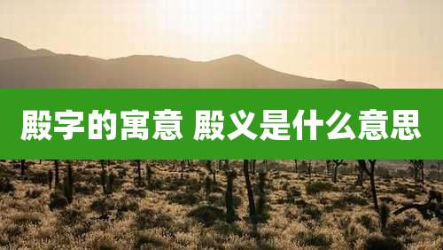 殿字的寓意 殿义是什么意思