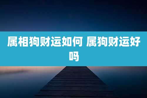 属相狗财运如何 属狗财运好吗