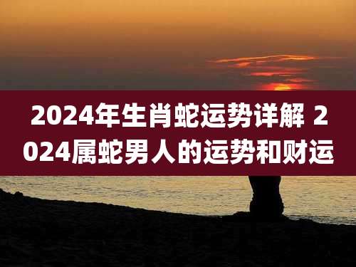 2024年生肖蛇运势详解 2024属蛇男人的运势和财运