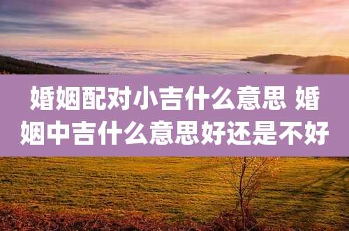 婚姻配对小吉什么意思 婚姻中吉什么意思好还是不好