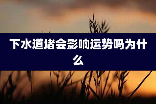 下水道堵会影响运势吗为什么