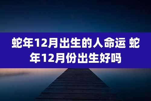 蛇年12月出生的人命运 蛇年12月份出生好吗