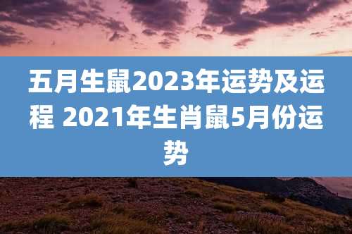 五月生鼠2023年运势及运程 2021年生肖鼠5月份运势