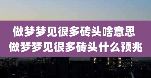 做梦梦见很多砖头啥意思 做梦梦见很多砖头什么预兆