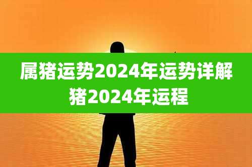 属猪运势2024年运势详解 猪2024年运程
