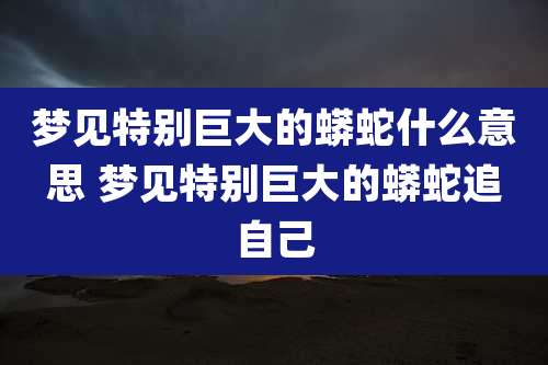 梦见特别巨大的蟒蛇什么意思 梦见特别巨大的蟒蛇追自己