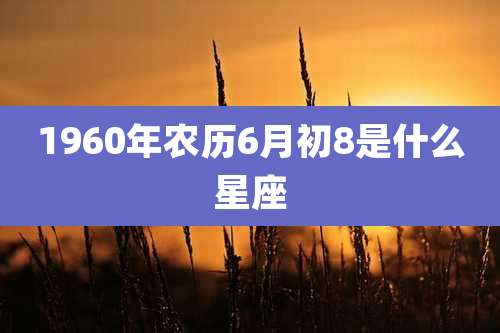 1960年农历6月初8是什么星座