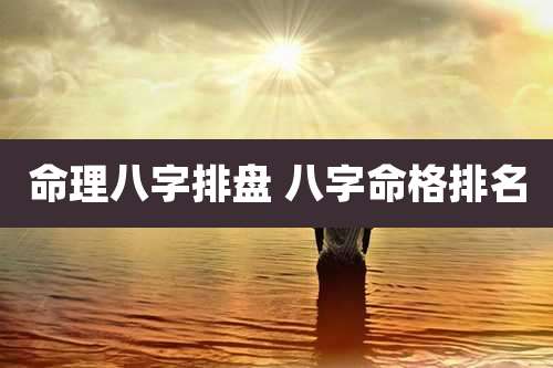 命理八字排盘 八字命格排名