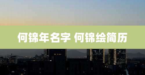 何锦年名字 何锦绘简历