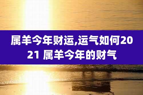 属羊今年财运,运气如何2021 属羊今年的财气