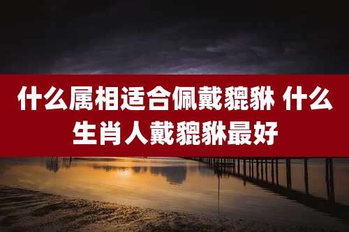 什么属相适合佩戴貔貅 什么生肖人戴貔貅最好