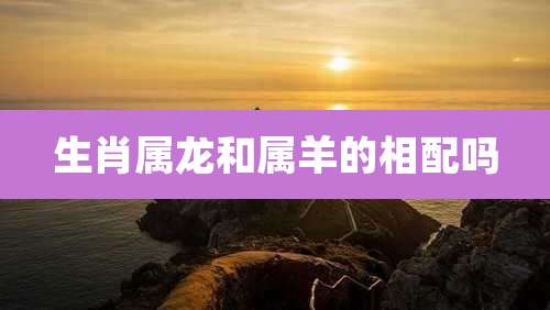 生肖属龙和属羊的相配吗