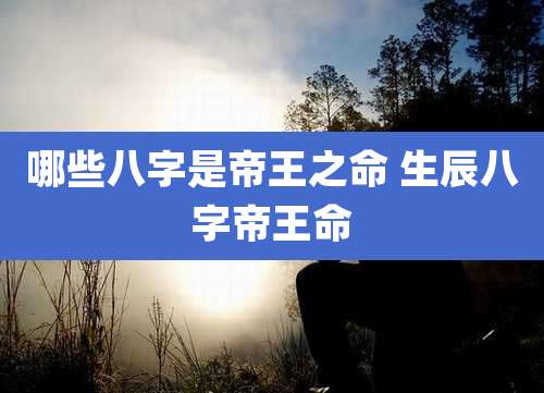 哪些八字是帝王之命 生辰八字帝王命