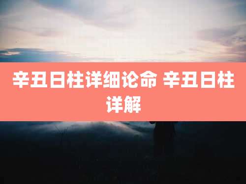 辛丑日柱详细论命 辛丑日柱详解