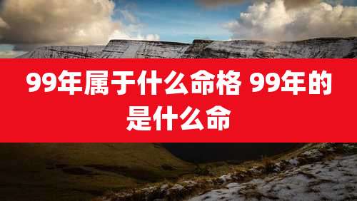 99年属于什么命格 99年的是什么命