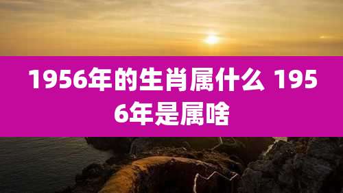 1956年的生肖属什么 1956年是属啥