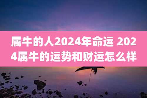 属牛的人2024年命运 2024属牛的运势和财运怎么样