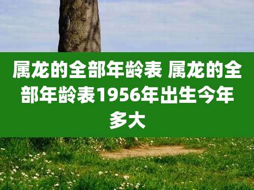 属龙的全部年龄表 属龙的全部年龄表1956年出生今年多大