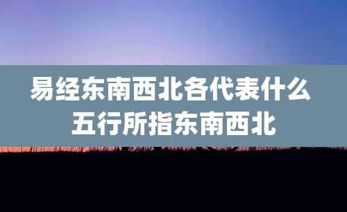 易经东南西北各代表什么 五行所指东南西北