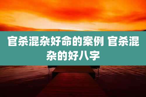 官杀混杂好命的案例 官杀混杂的好八字
