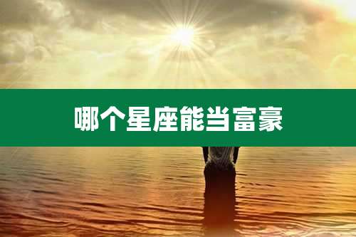 哪个星座能当富豪