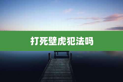 打死壁虎犯法吗