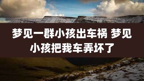 梦见一群小孩出车祸 梦见小孩把我车弄坏了