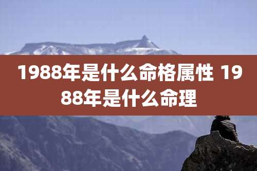1988年是什么命格属性 1988年是什么命理