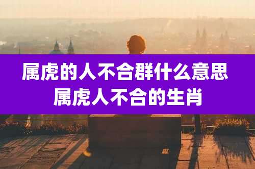 属虎的人不合群什么意思 属虎人不合的生肖
