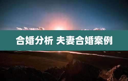 合婚分析 夫妻合婚案例