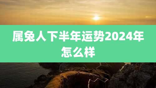 属兔人下半年运势2024年怎么样