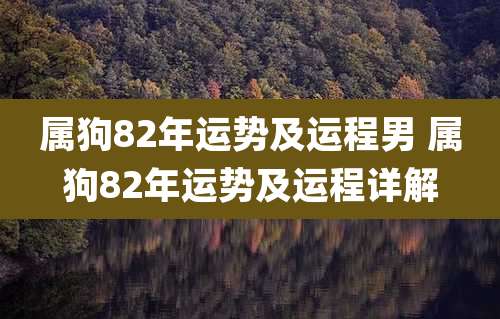 属狗82年运势及运程男 属狗82年运势及运程详解