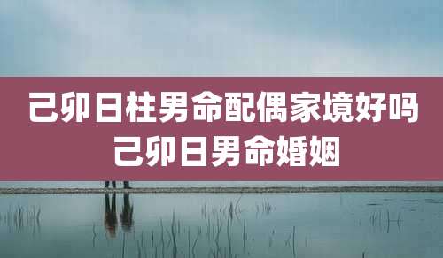 己卯日柱男命配偶家境好吗 己卯日男命婚姻