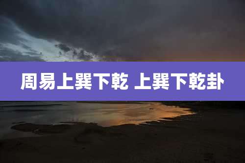 周易上巽下乾 上巽下乾卦